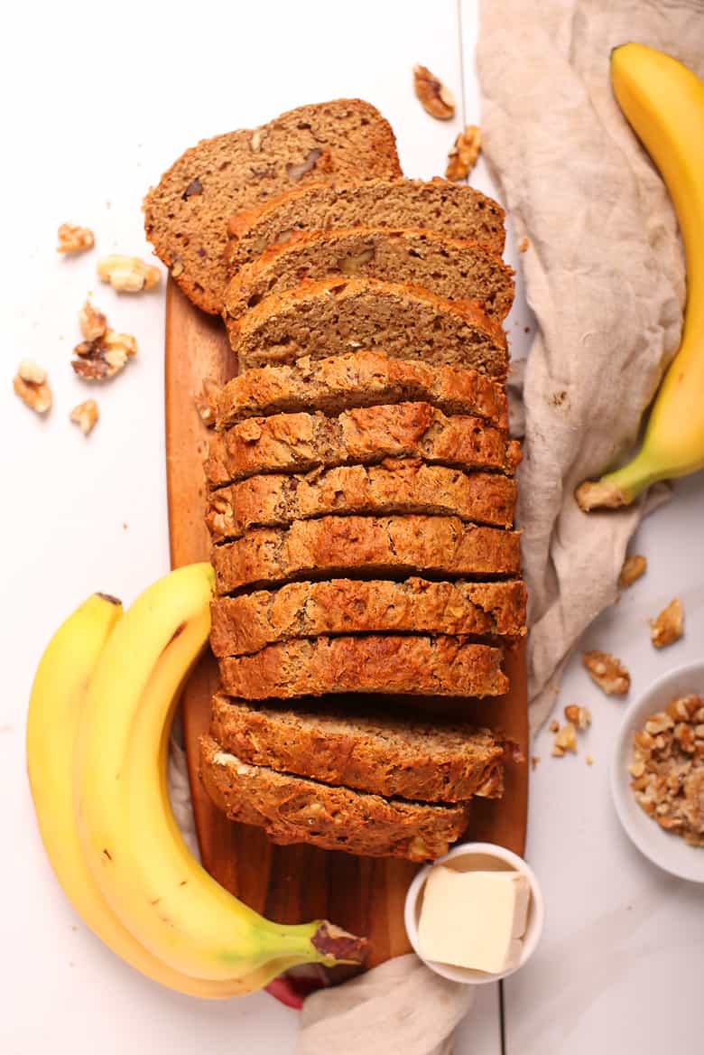 Half Loaf Sliced - Vegan Banana Bread
